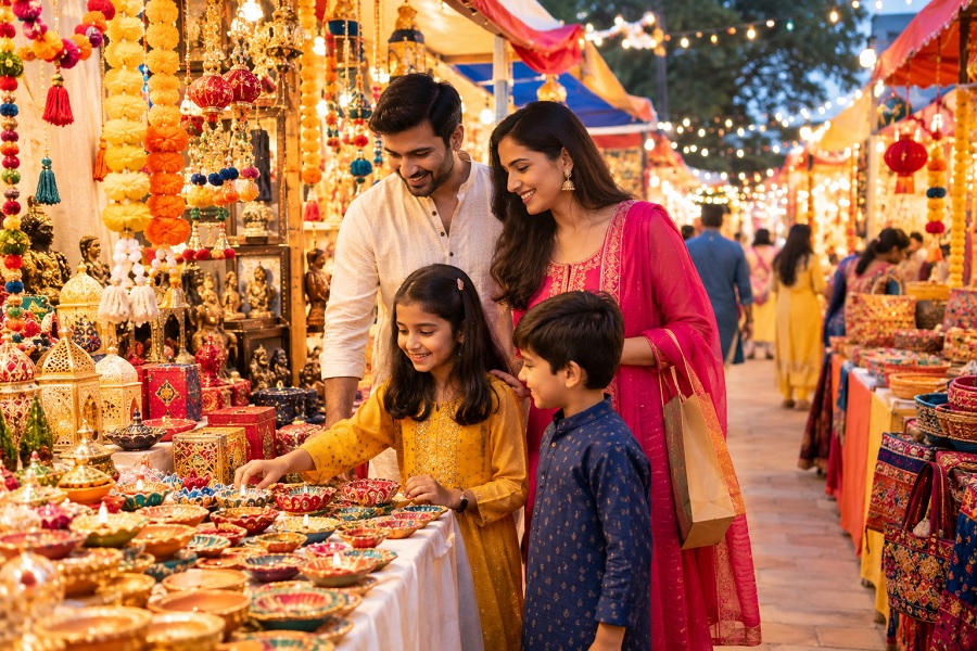 Diwali Family Shopping Tourism: Discovering Festive Markets, Traditional Decorations, and Handmade Crafts